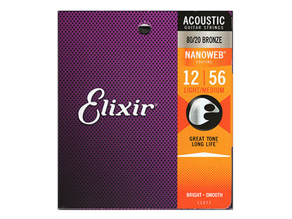 Elixir エリクサー NANOWEB Coating 80/20 Bronze Light-Medium